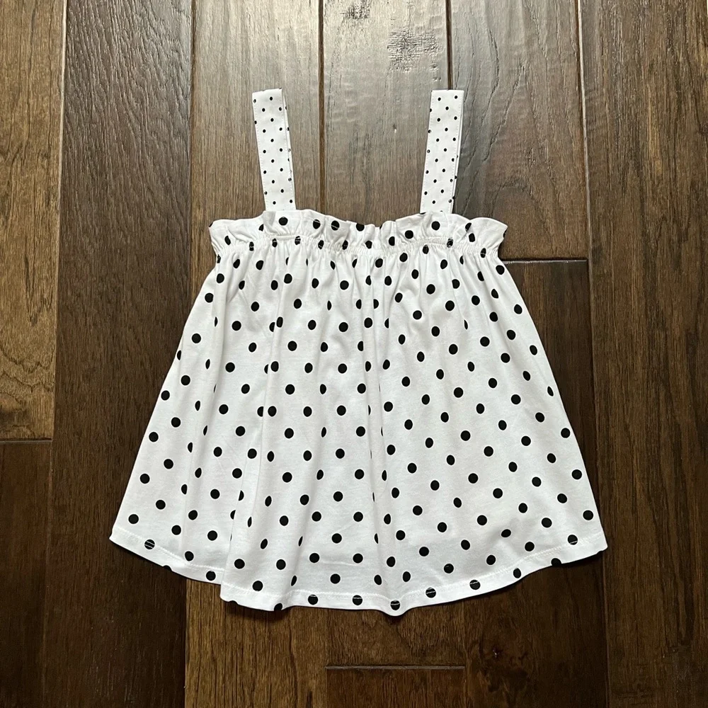 Zara Girls NWOT polka dot cotton Retro sleeveless top size 9 - Picture 2 of 12